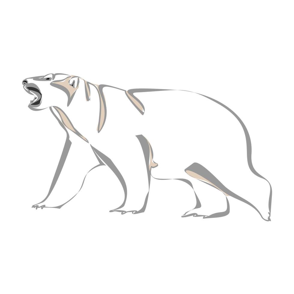 Polar bear minimalistic cartoon style character. Simple icon. Flat style element for graphic design isolated on white background vector