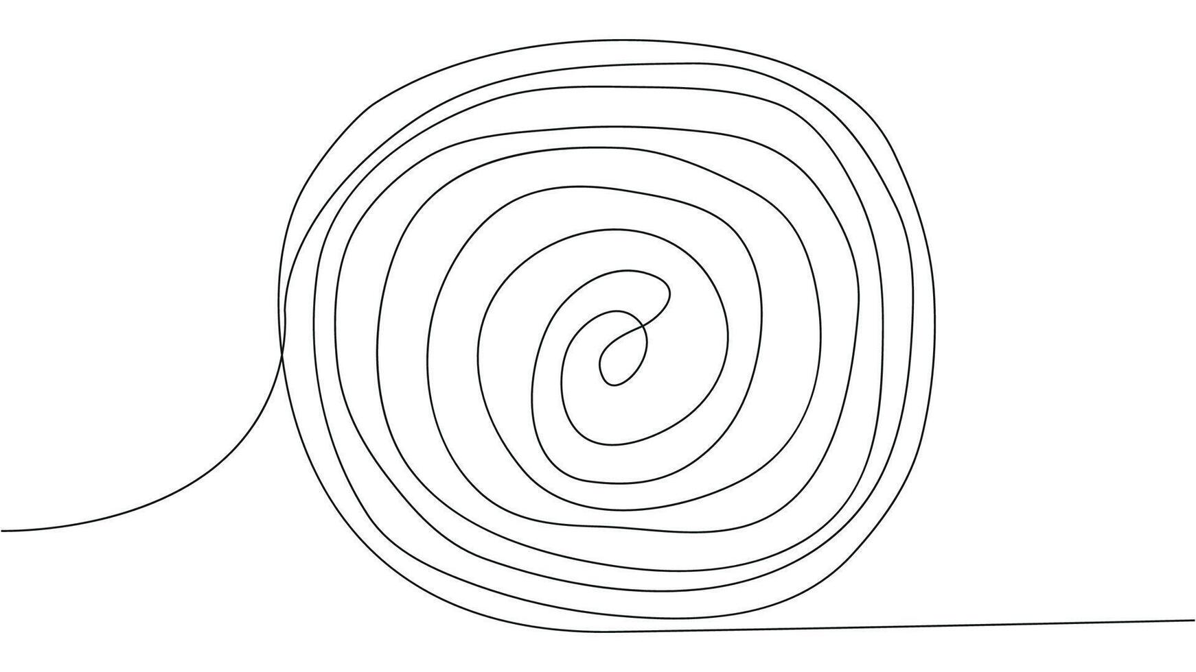 continuous drawing of one line of a round spiral, a dream catcher web vector