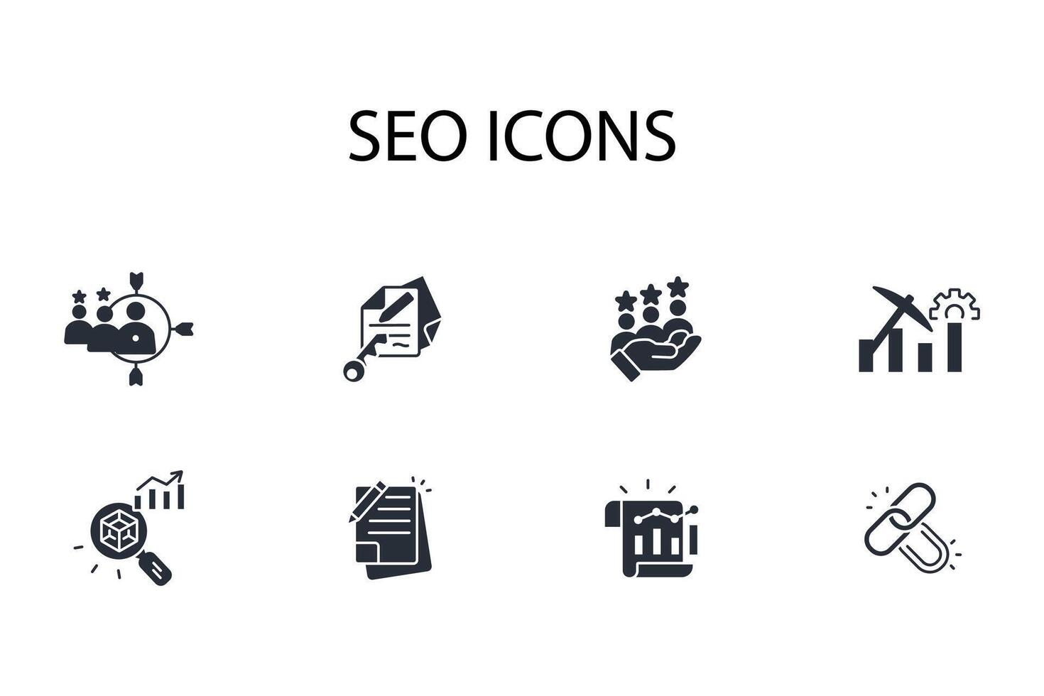 SEO icon set..Editable stroke.linear style sign for use web design,logo.Symbol illustration. vector