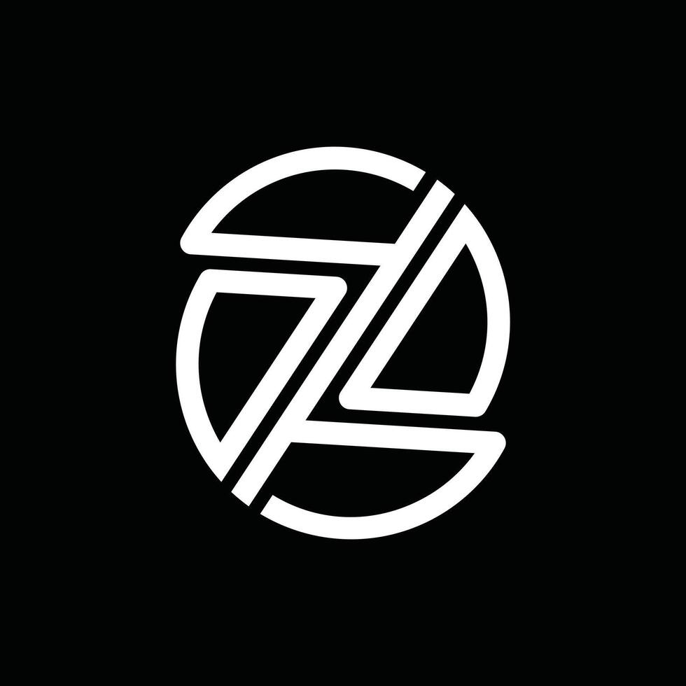 Monogram Z Modern with Circle line unique simple logo design vector
