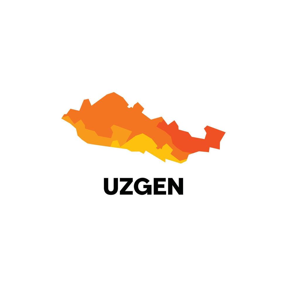 Map Of Uzgen City Modern Simple Geometric, illustration design template vector