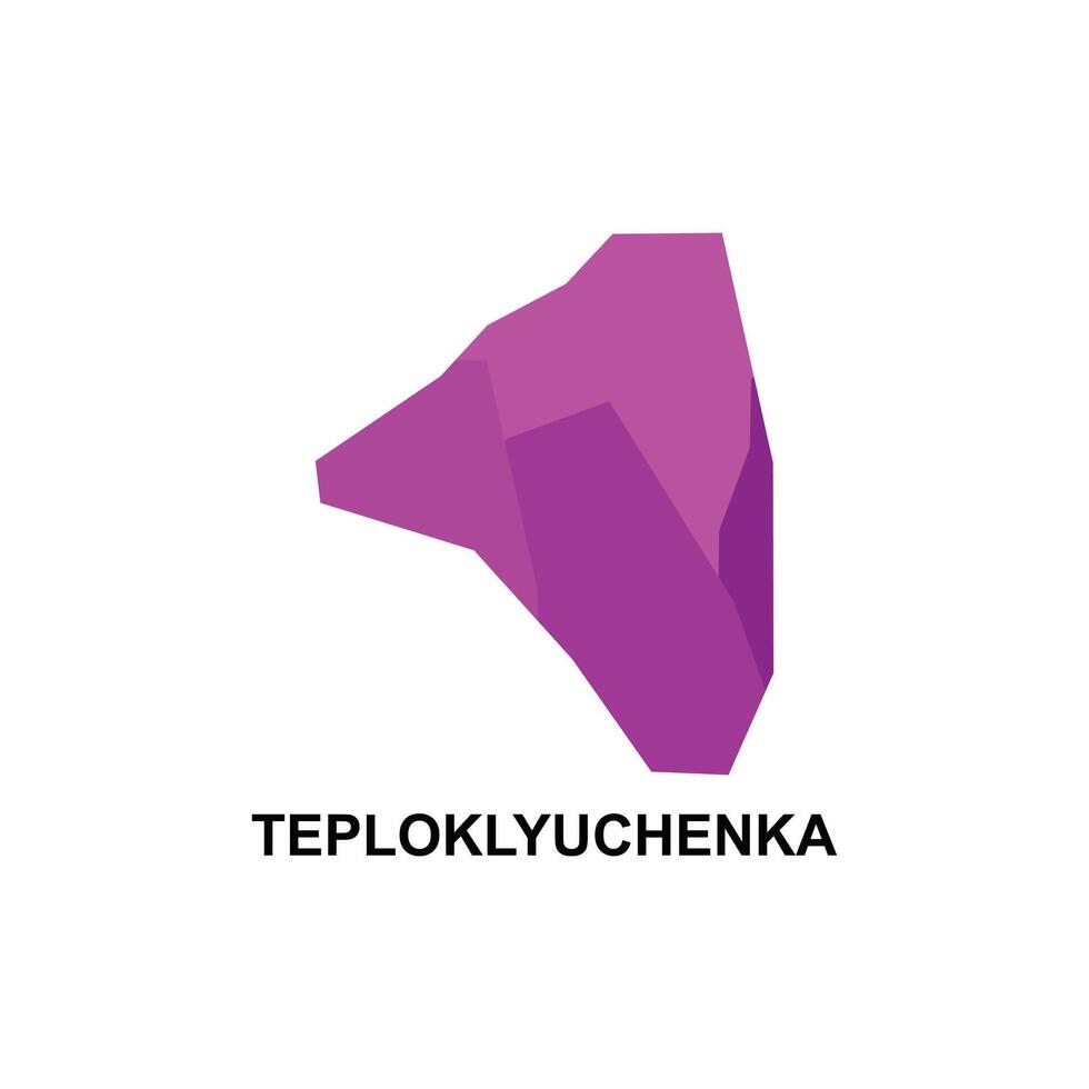 Map City of Teploklyuchenka geometric design, World Map International template with outline graphic sketch style isolated on white background vector