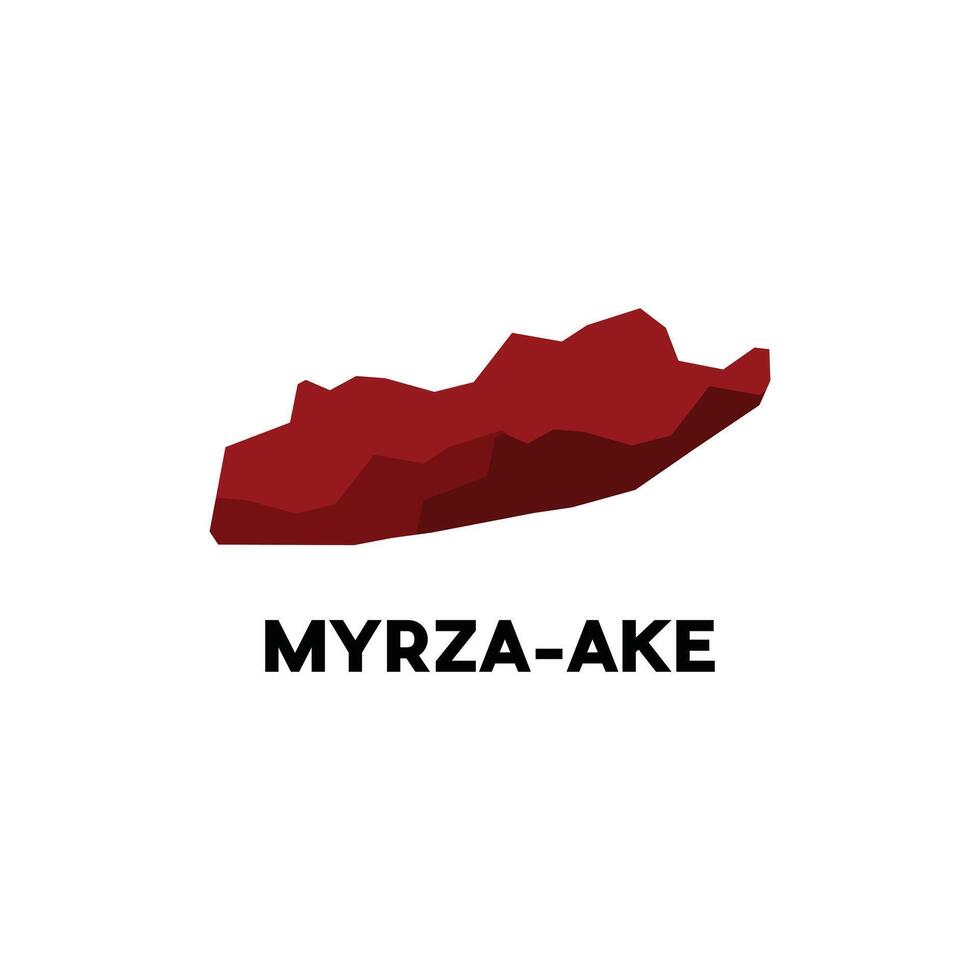 Map City of Myrza Ake geometric design, World Map International template with outline graphic sketch style isolated on white background vector