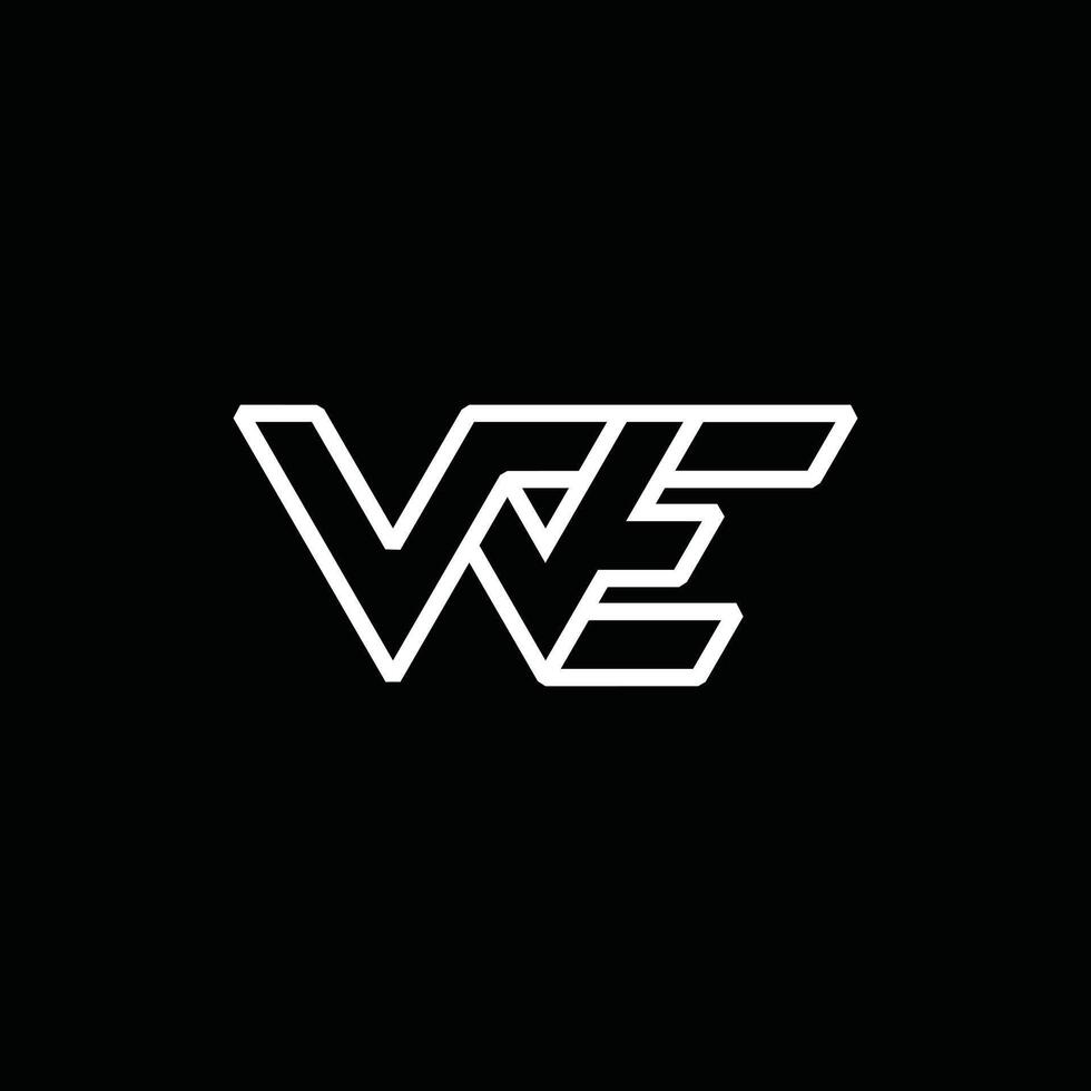 WE Monogram Geometric line logo design, logo on black background vector