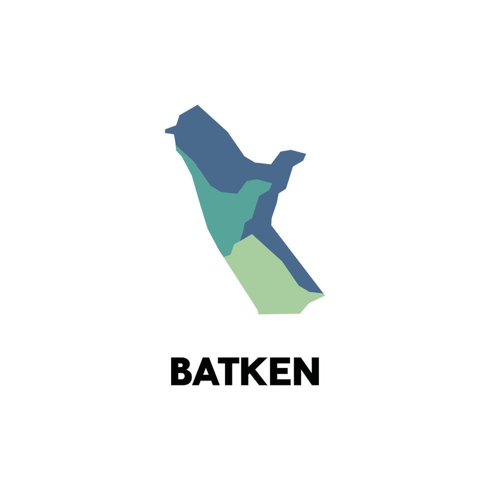 Map City of Batken geometric design, World Map International template with outline graphic sketch style isolated on white background vector