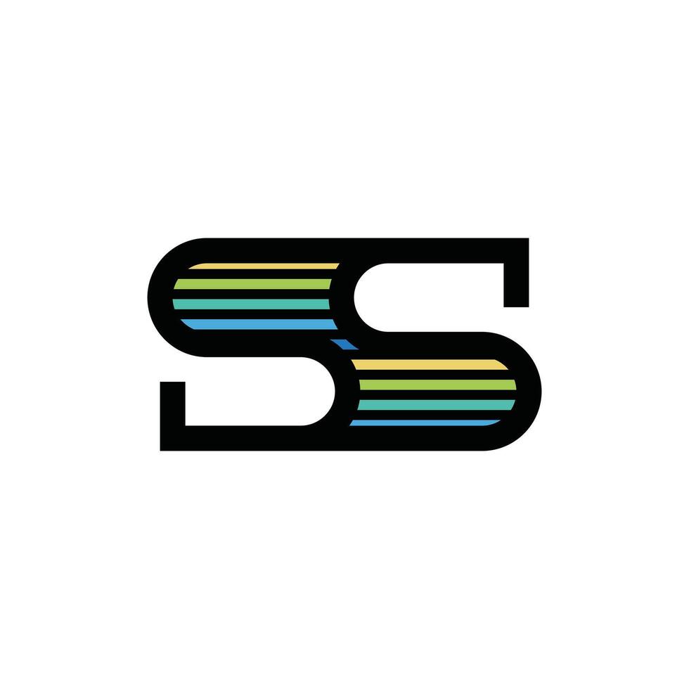 Letter SS Modern line business simple logo design template vector