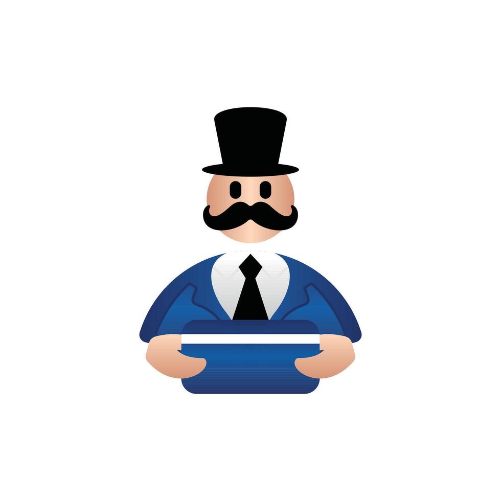 Mr Card Character 3d Style illustration design template vector