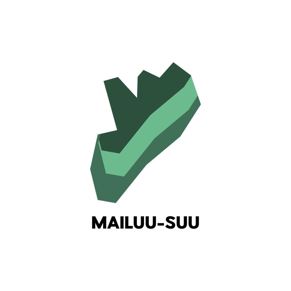 Map Of Mailuu Suu City Modern Simple Geometric, illustration design template vector