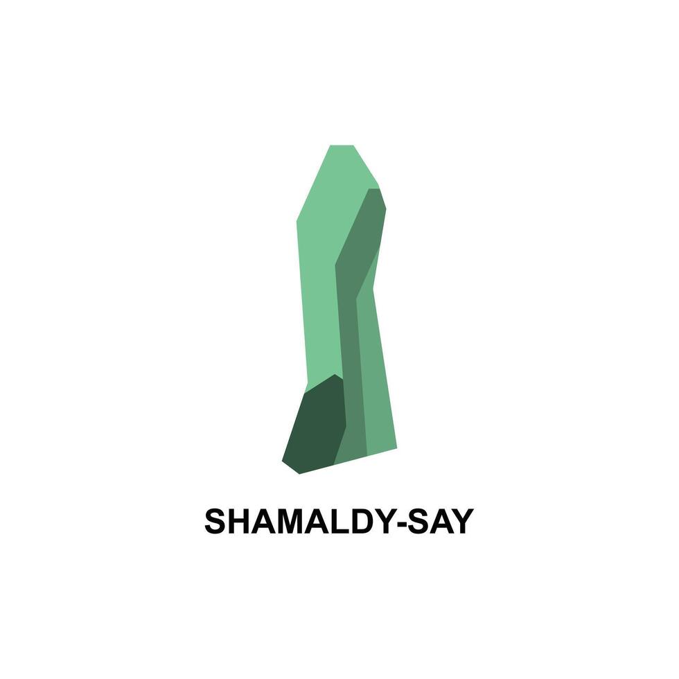Map City of Shamaldy Say geometric design, World Map International template with outline graphic sketch style isolated on white background vector