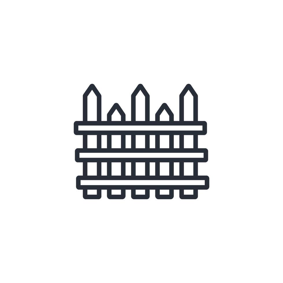 Fence icon. .Editable stroke.linear style sign for use web design,logo.Symbol illustration. vector