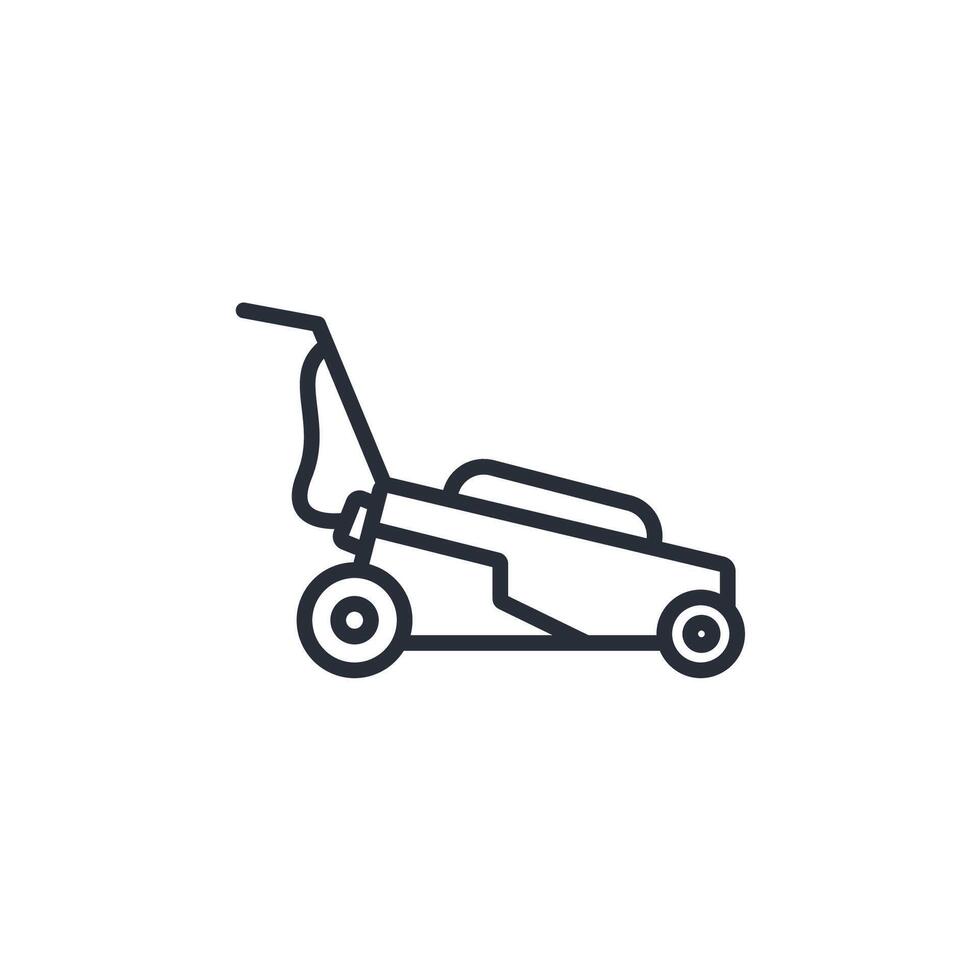 lawn mower icon. .Editable stroke.linear style sign for use web design,logo.Symbol illustration. vector