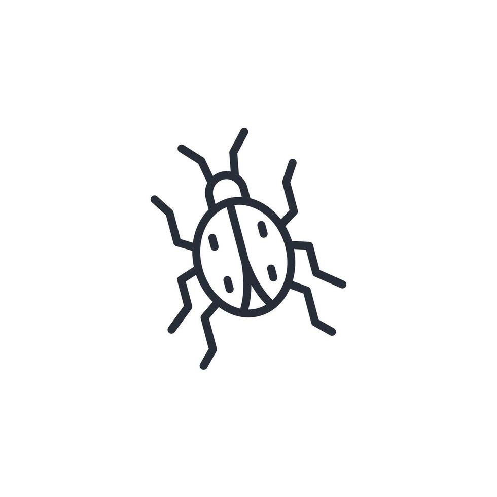 ladybug icon. .Editable stroke.linear style sign for use web design,logo.Symbol illustration. vector