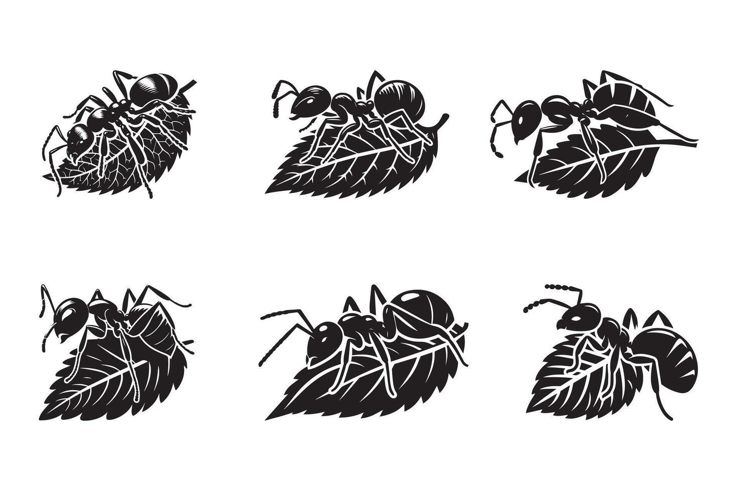 Ant silhouette illustration, simple art style vector
