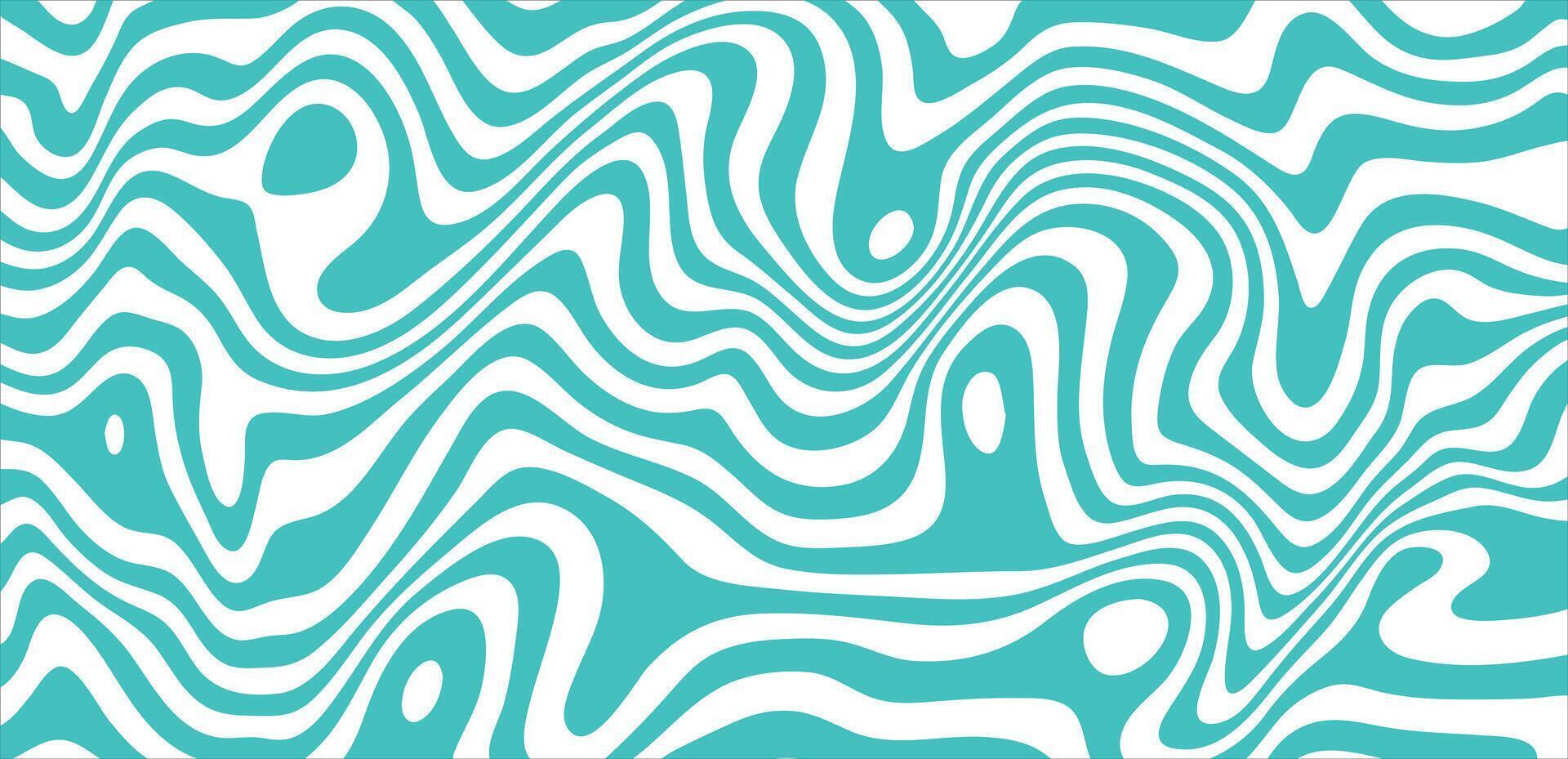 Blue wave pattern on a white background. Abstract blue striped background. 70s style backdrop vector