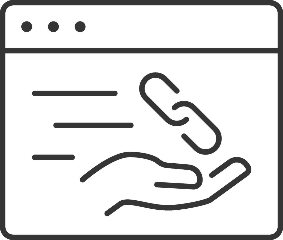 Backlink in SEO icon thin outline style detailed vector