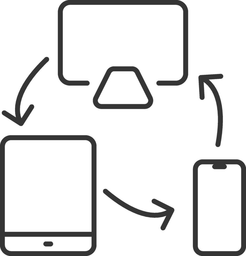 Responsive web in SEO icon thin outline style detailed vector