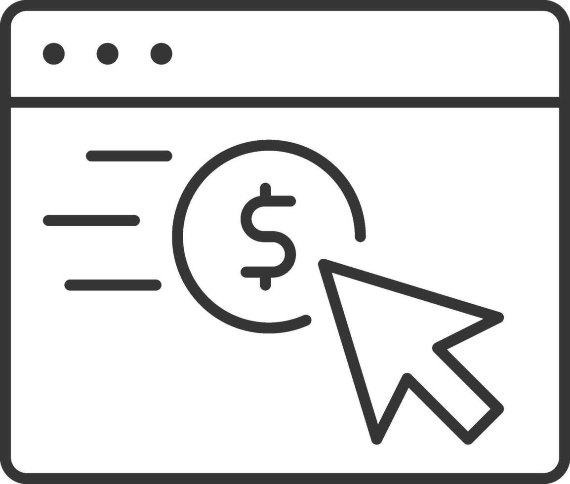Pay per click in SEO icon thin outline style detailed vector