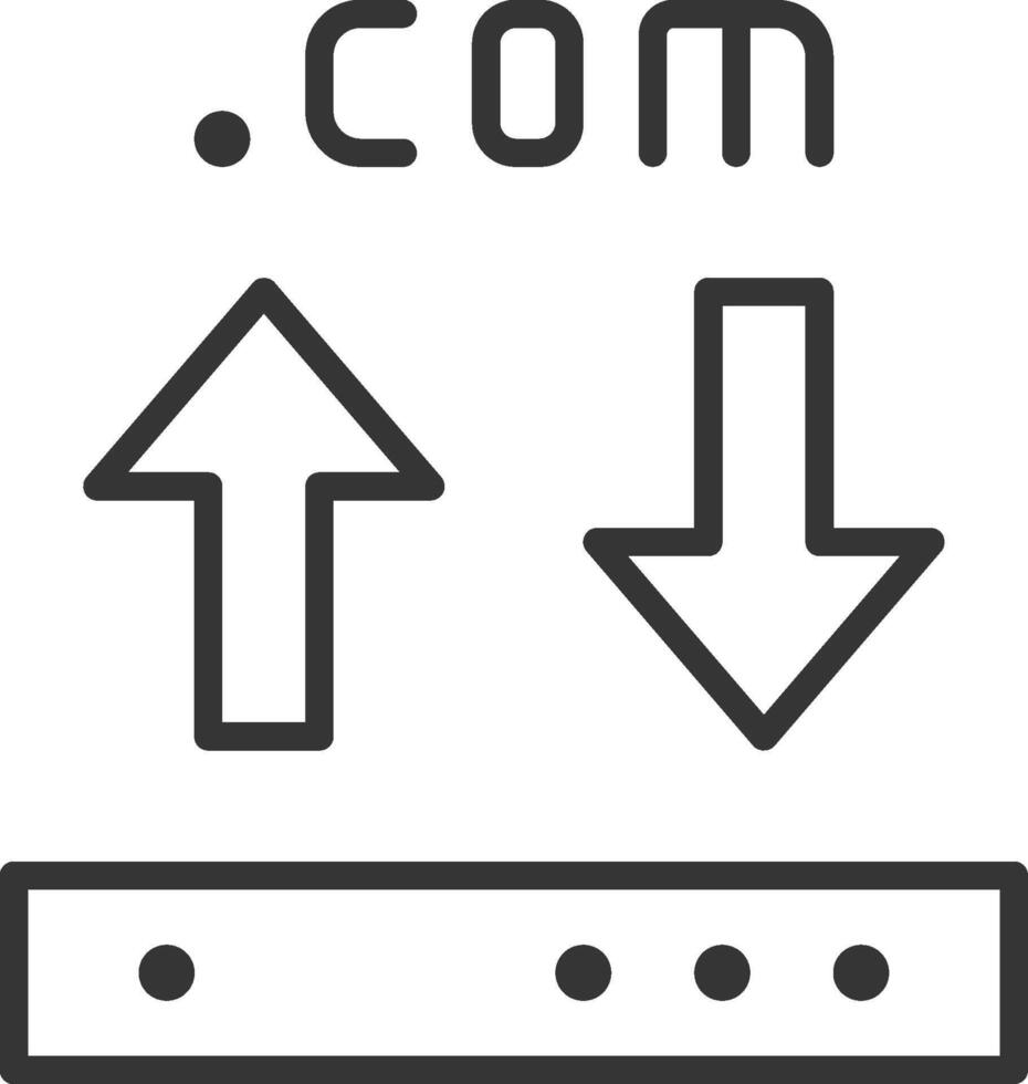 Domain transfer in SEO icon thin outline style detailed vector