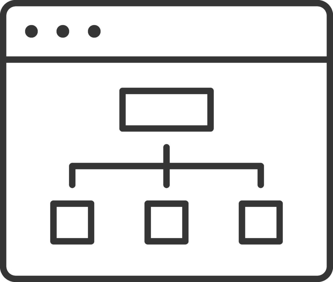 Sitemap in SEO icon thin outline style detailed vector