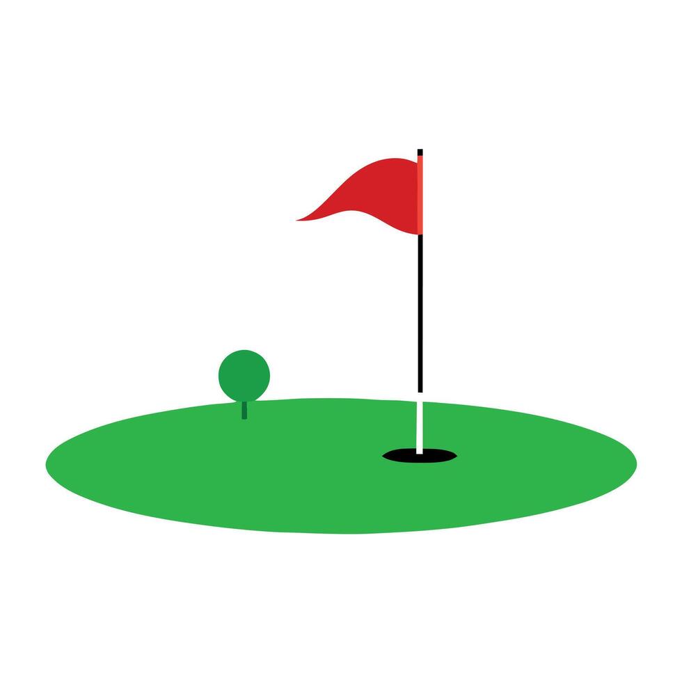 Golf ground flat style illustration vector