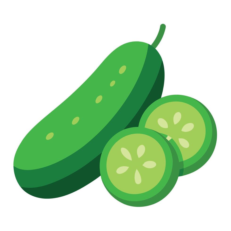 Cucumbers vegetable art illustration flat style vector