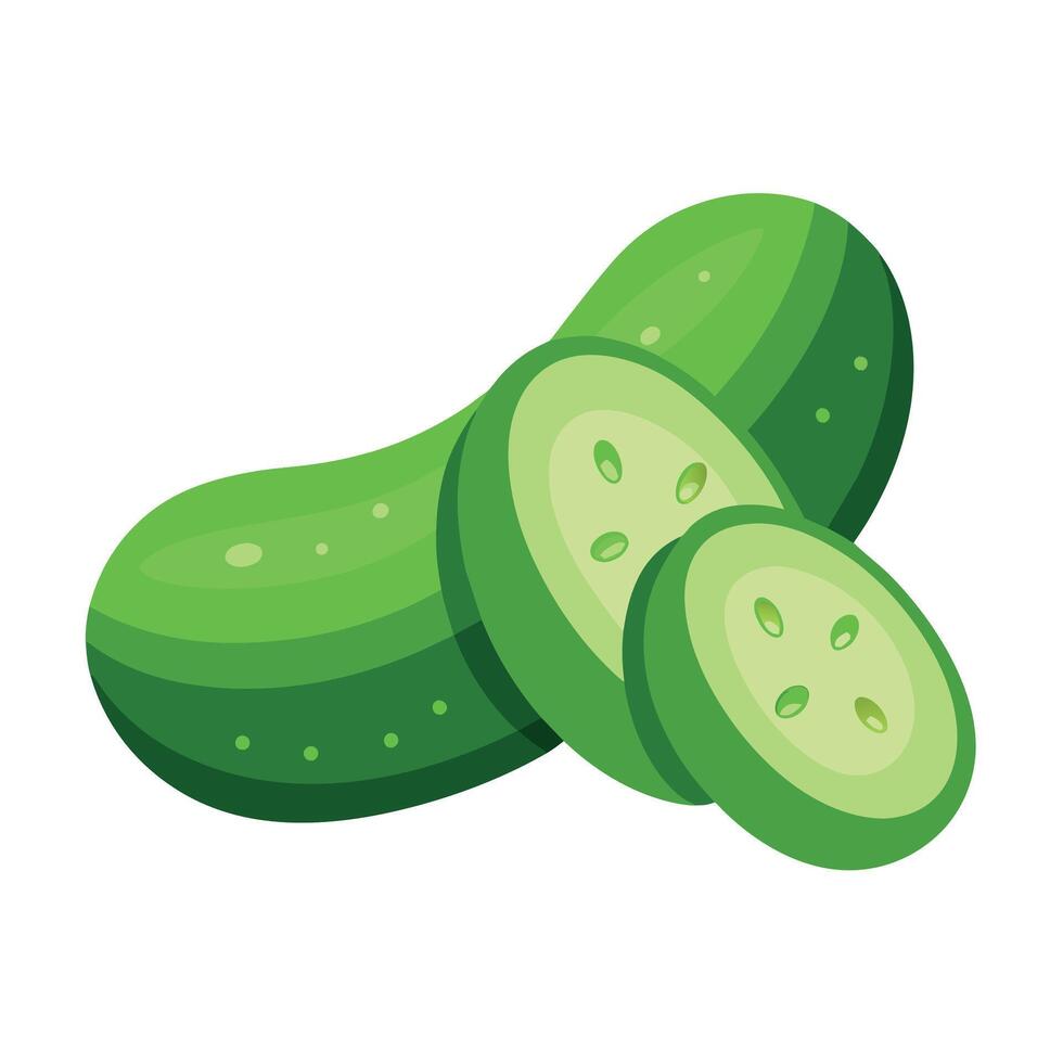 Cucumbers vegetable art illustration flat style vector