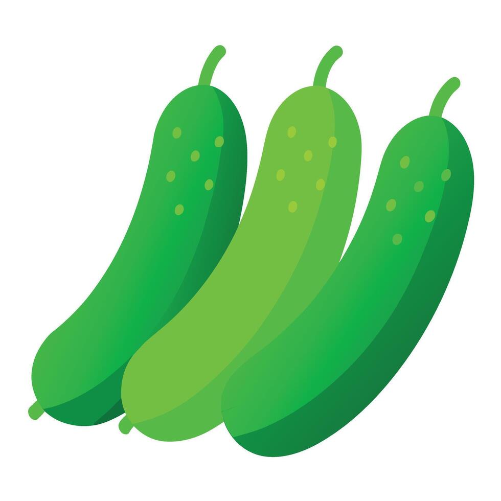 Cucumbers vegetable art illustration flat style vector