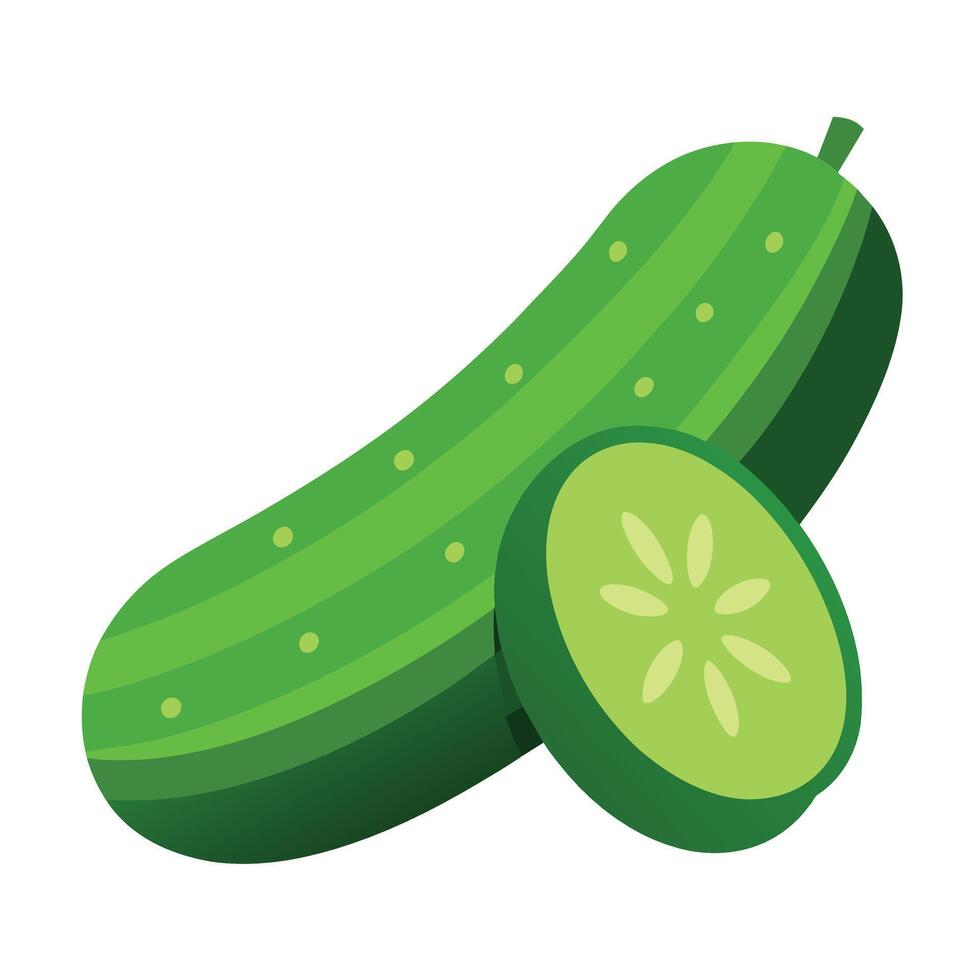 Cucumbers vegetable art illustration flat style vector