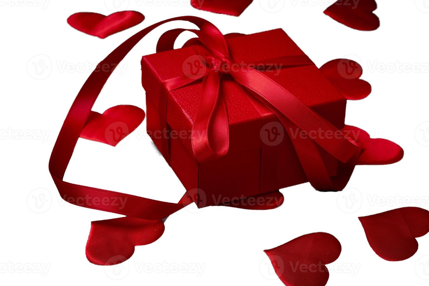 Valentine's day,a Declaration of love. Red box with a gift to your loved one. isolated photo