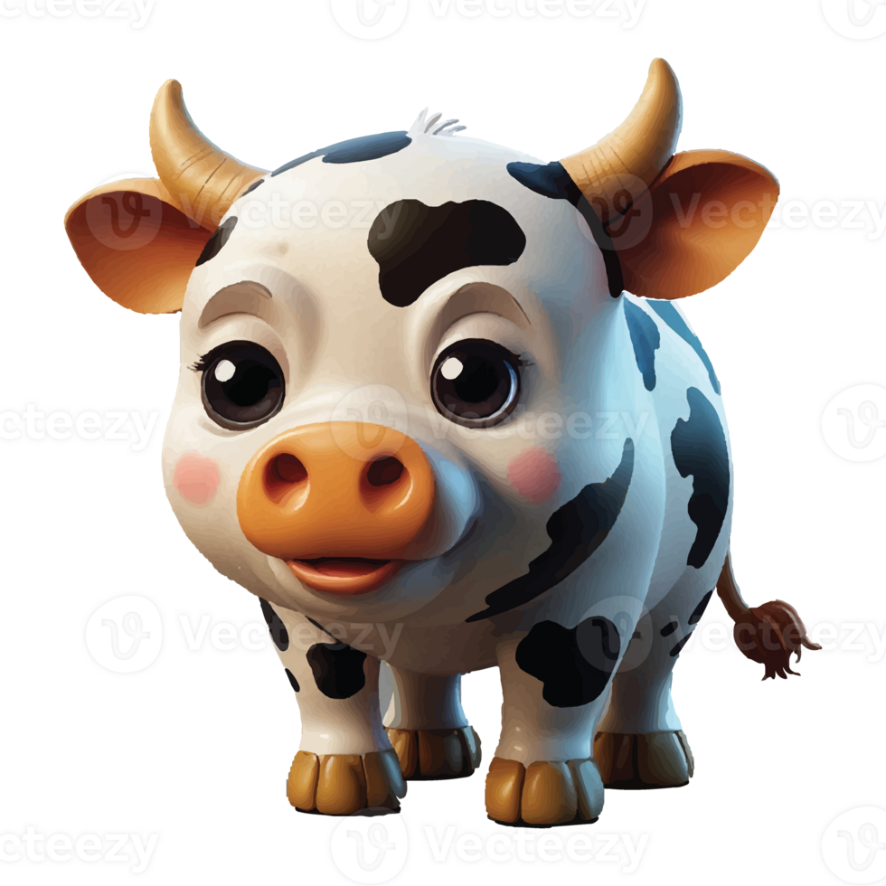 Cow 3D illustration animation design png