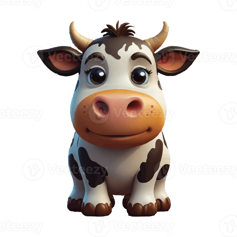 Cow 3D illustration animation design png