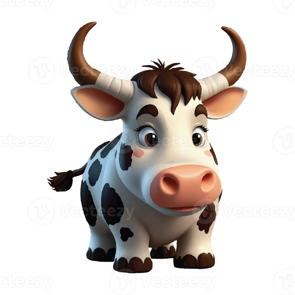 Cow 3D illustration animation design png