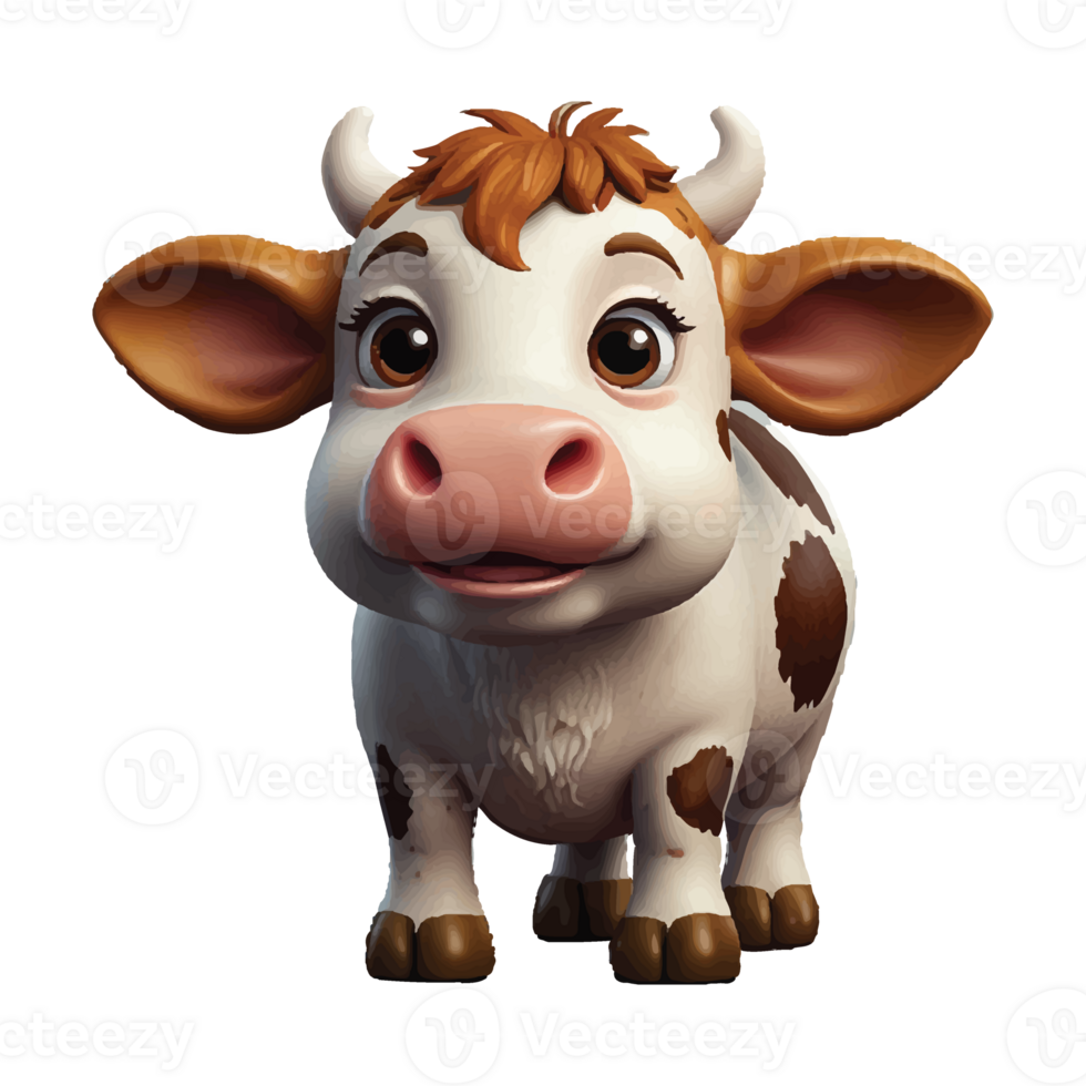 Cow 3D illustration animation design png