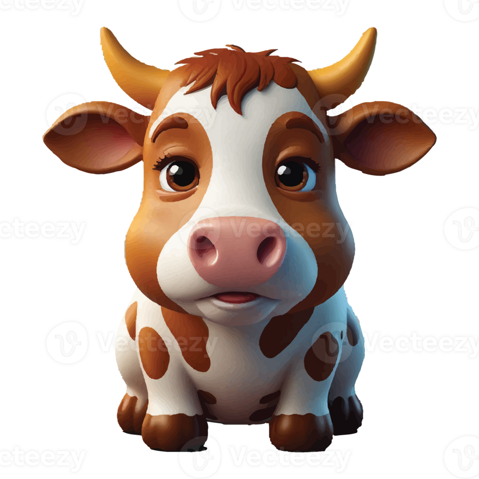 Cow 3D illustration animation design png