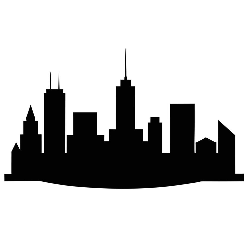 City Skyline Silhouette featuring high resolution on a white background vector