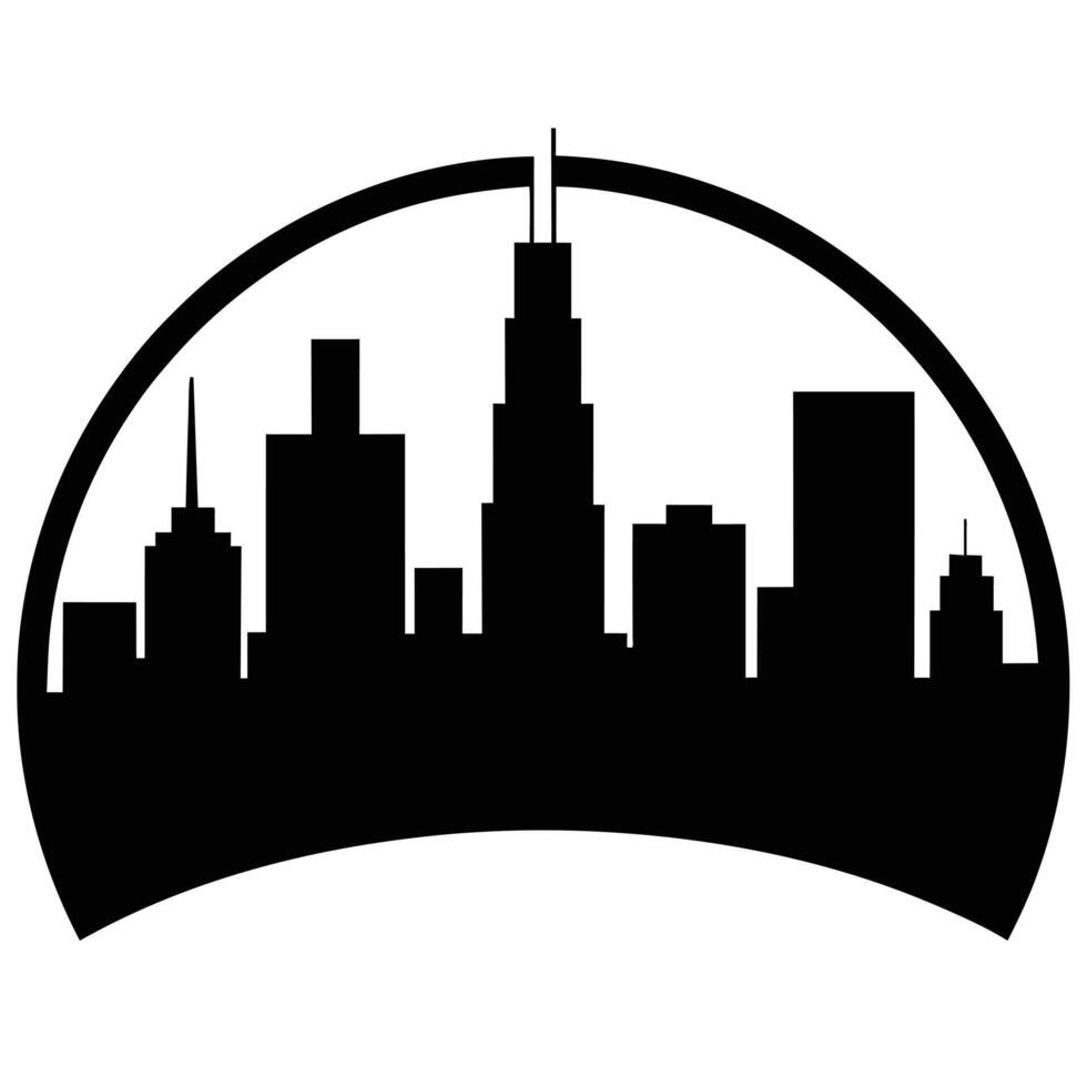 City Skyline Silhouette featuring high resolution on a white background vector