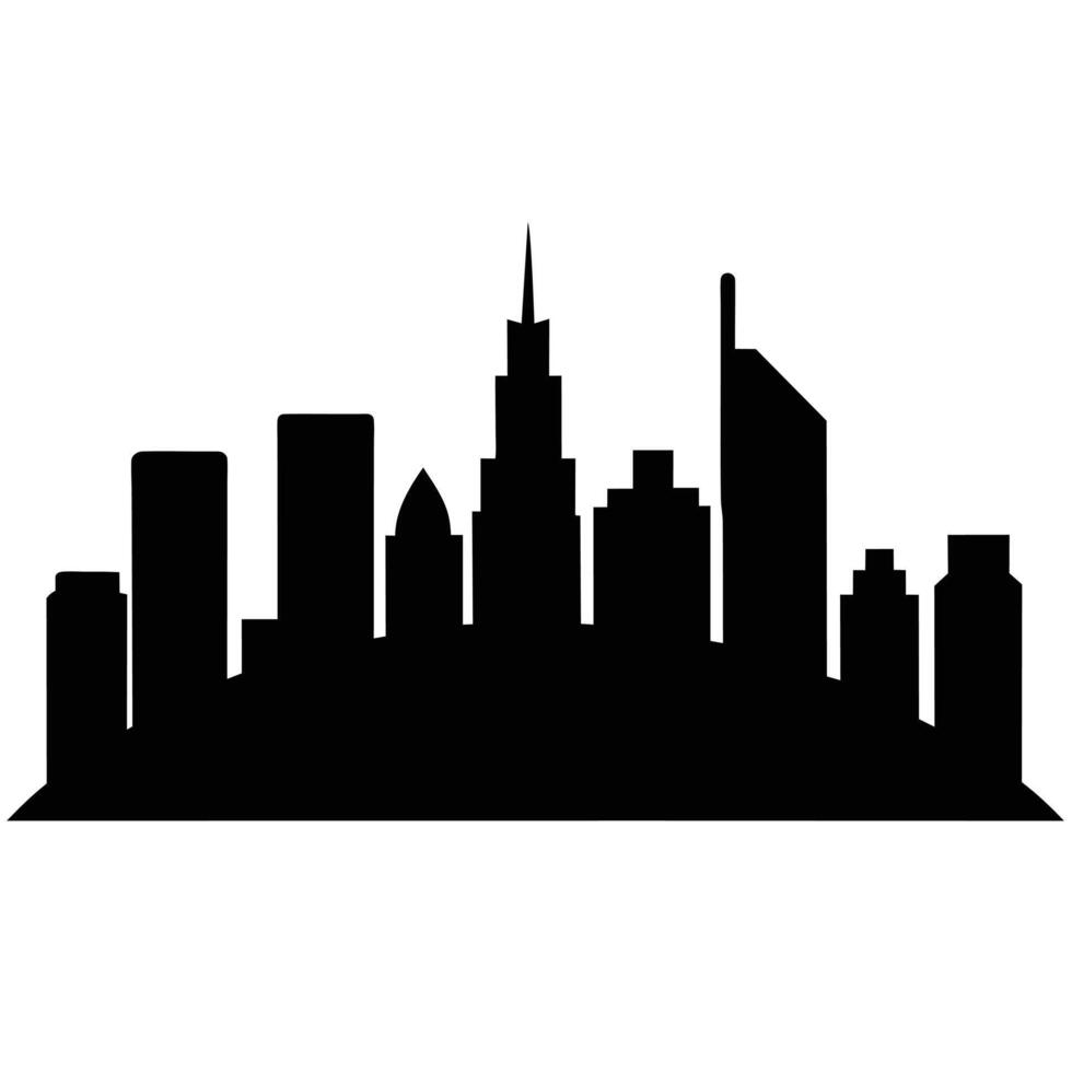 City Skyline Silhouette featuring high resolution on a white background vector