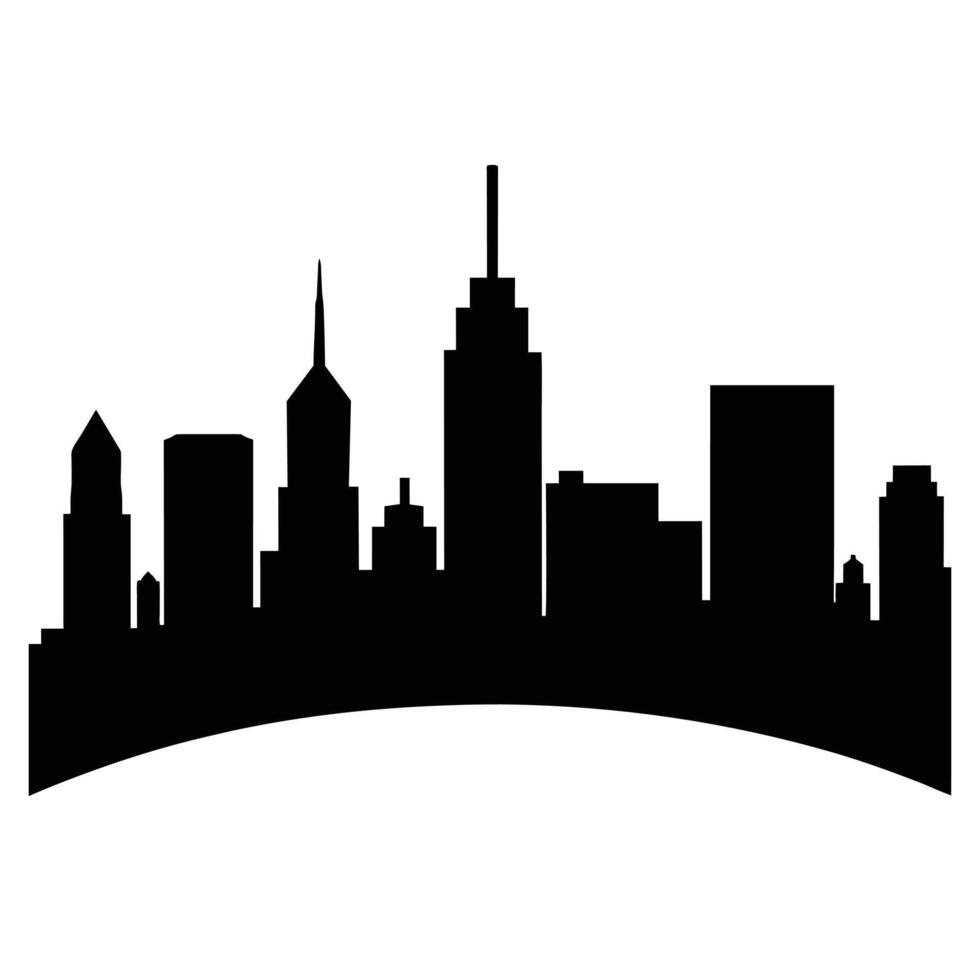 City Skyline Silhouette featuring high resolution on a white background vector