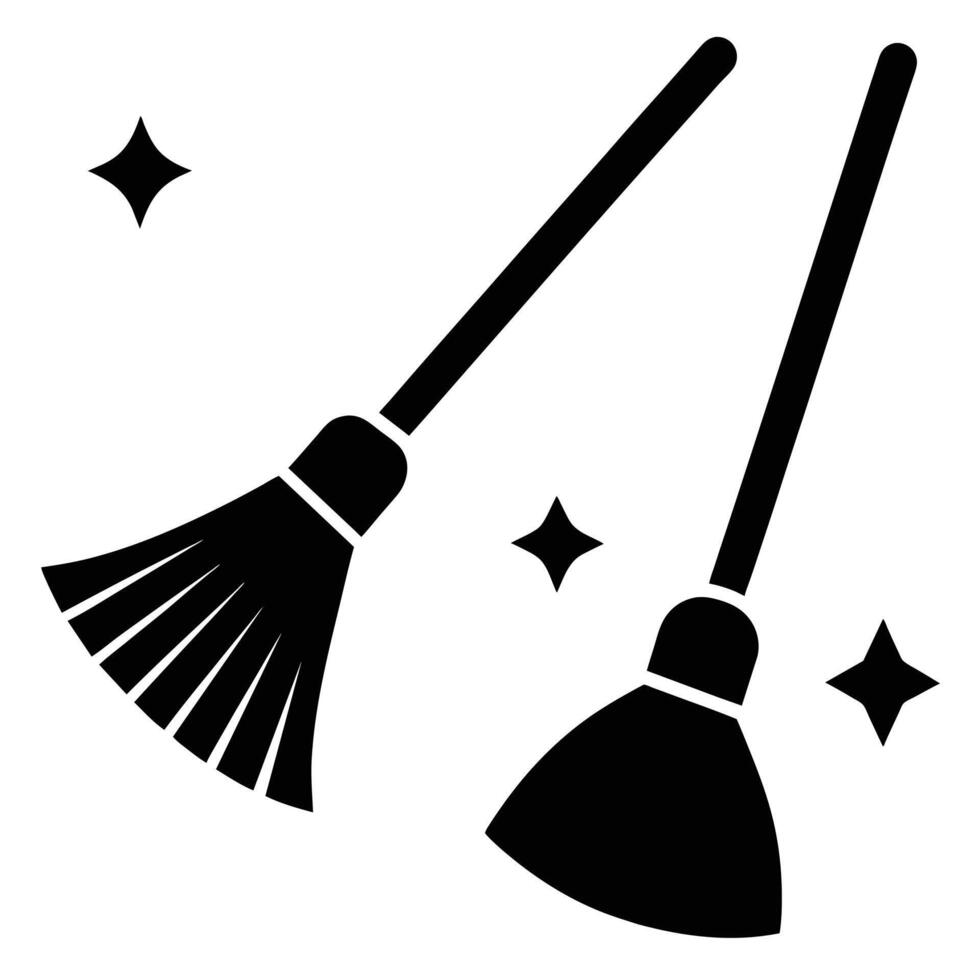 Broom icons sketch art illustration vector