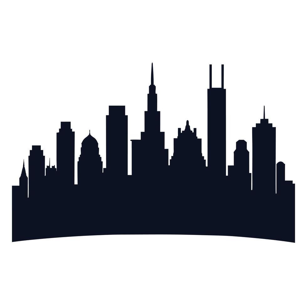 City Skyline Silhouette featuring high resolution on a white background vector