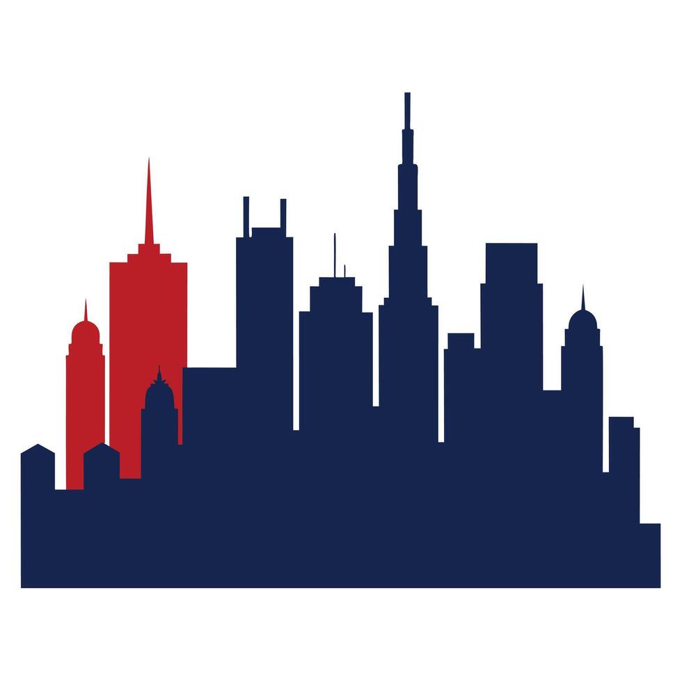 City Skyline Silhouette featuring high resolution on a white background vector