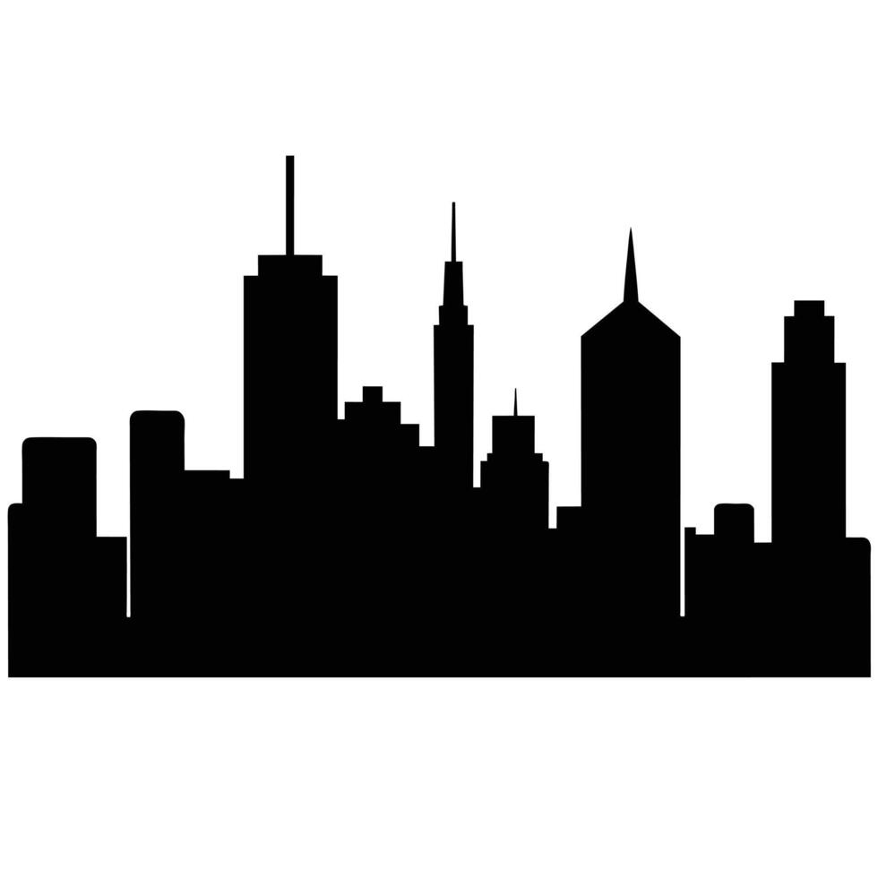 City Skyline Silhouette featuring high resolution on a white background vector