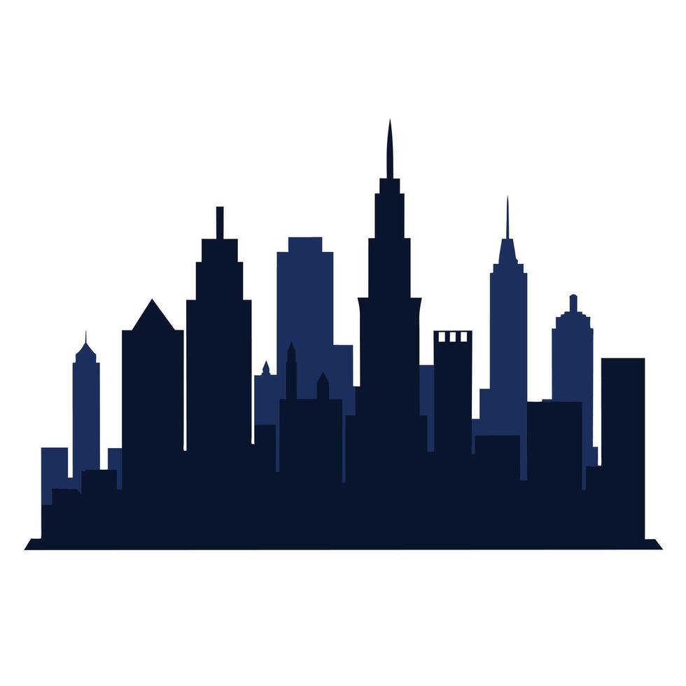 City Skyline Silhouette featuring high resolution on a white background vector