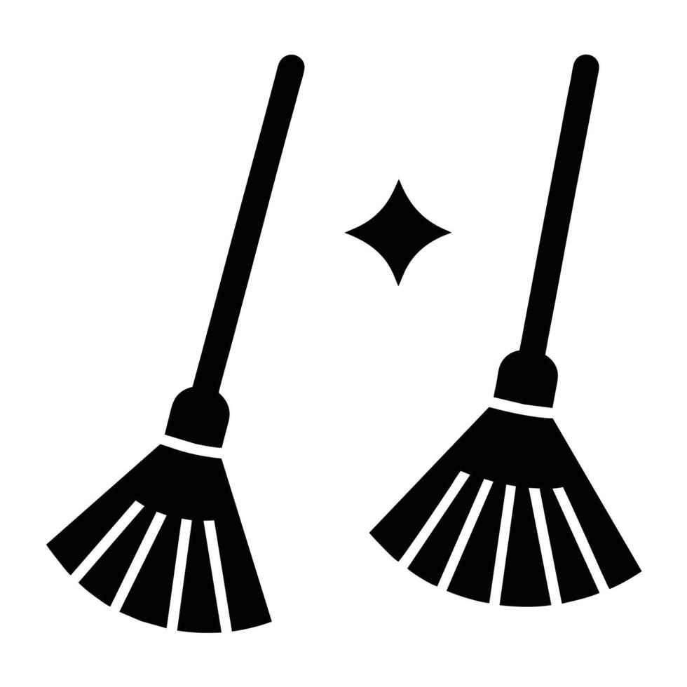 Broom icons sketch art illustration vector