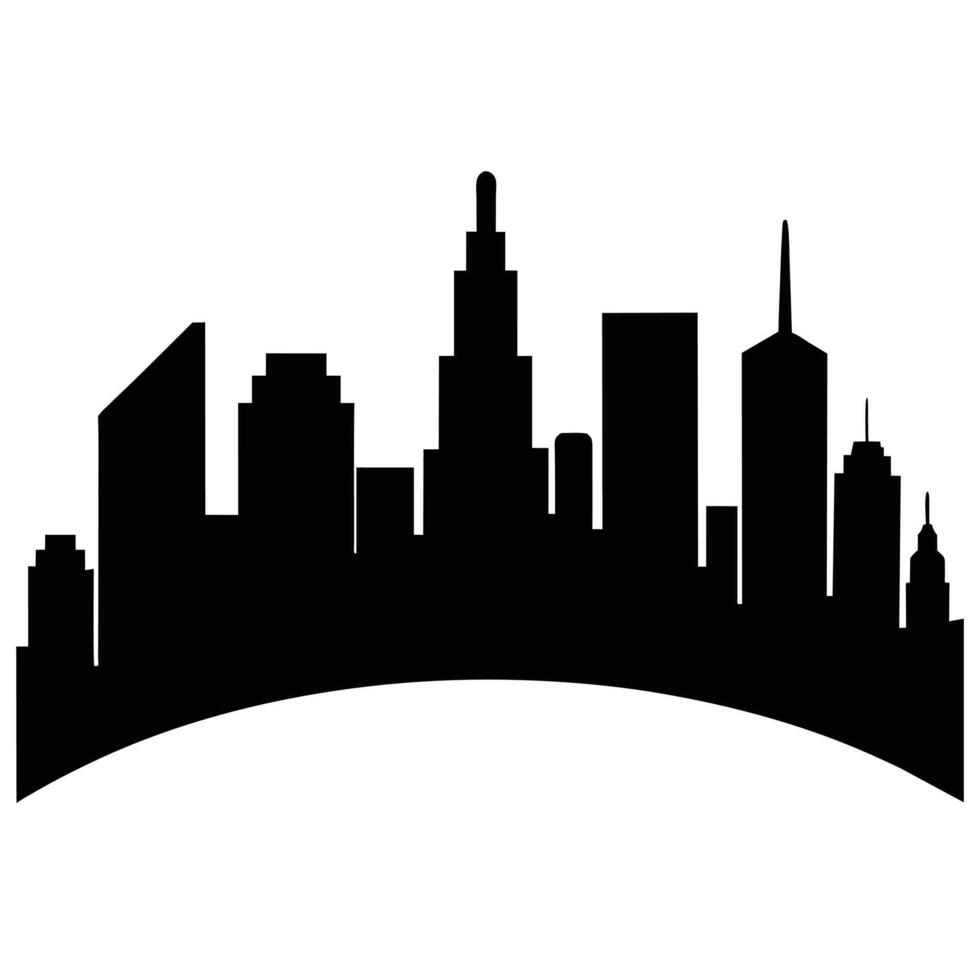 City Skyline Silhouette featuring high resolution on a white background vector