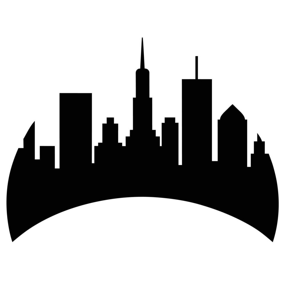 City Skyline Silhouette featuring high resolution on a white background vector