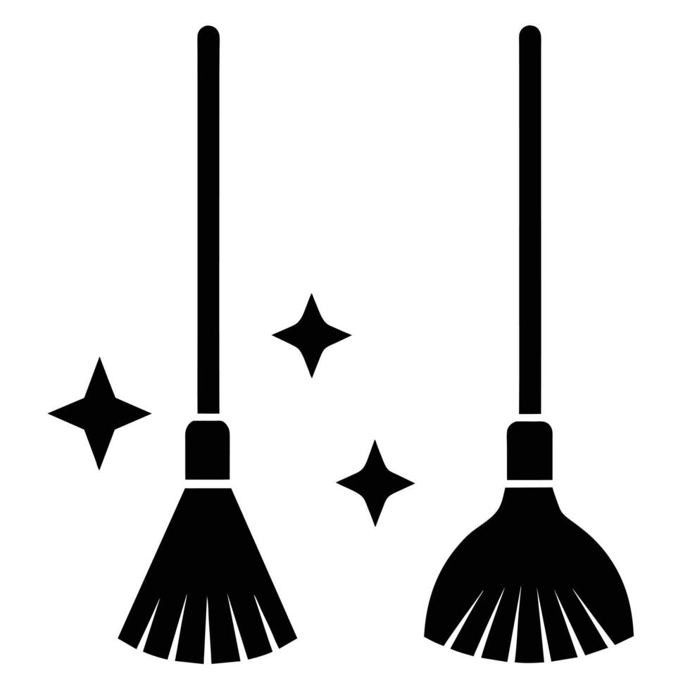 Broom icons sketch art illustration vector