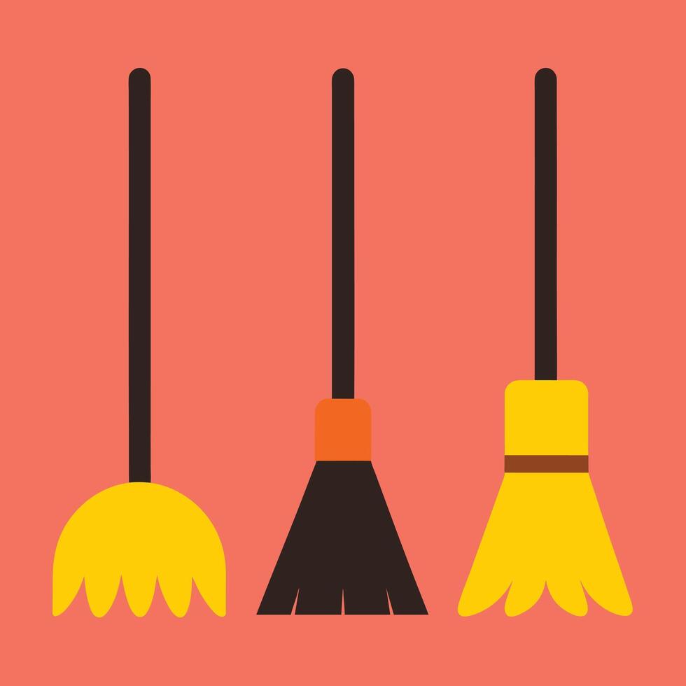 Broom icons sketch art illustration vector