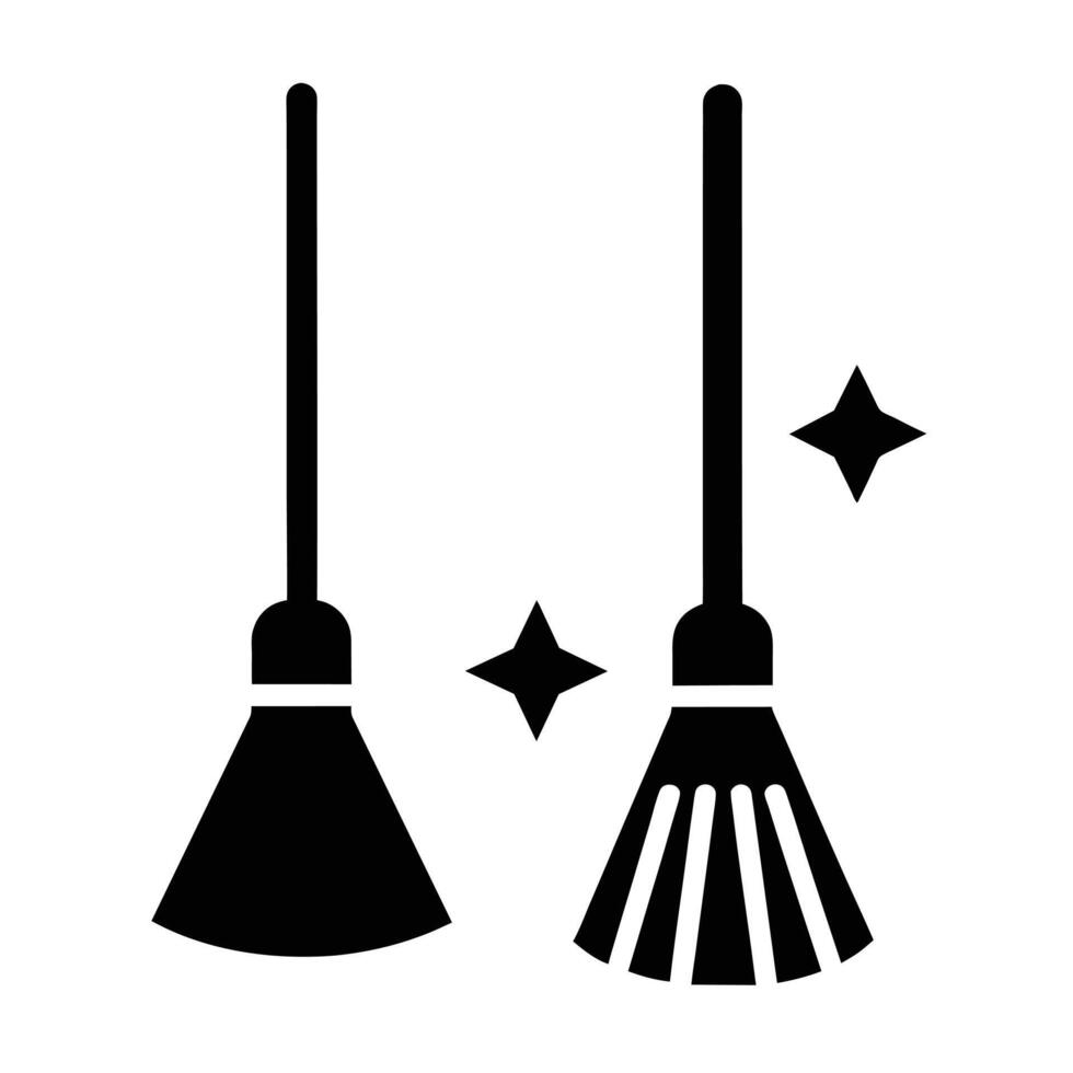 Broom icons sketch art illustration vector