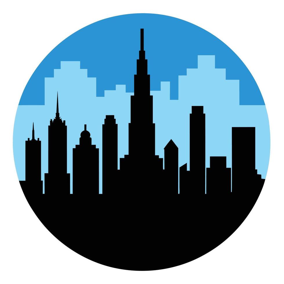 City Skyline Silhouette featuring high resolution on a white background vector